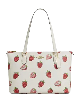 Coach Gallery Tote Bag With Strawberry Print