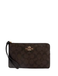 Coach Large Corner Zip Wristlet In Signature Canvas