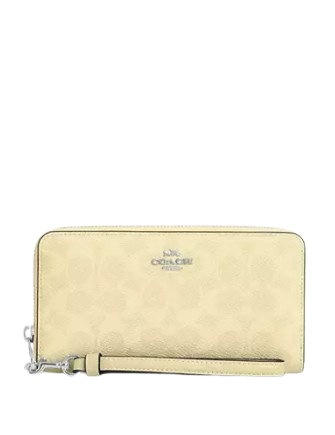 Coach Long Zip Around Wallet In Signature Canvas
