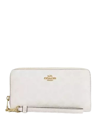 Coach Long Zip Around Wallet In Signature Canvas