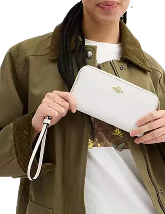 Coach Long Zip Around Wallet In Signature Canvas