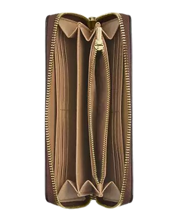 Coach Long Zip Around Wallet In Signature Canvas With Cherry Print
