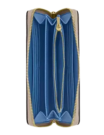 Coach Long Zip Around Wallet In Signature Canvas With Coach Graphic