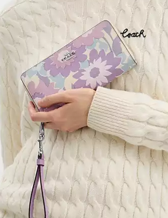 Coach Long Zip Around Wallet With Floral Print