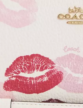 Coach Long Zip Around Wallet With Lips Print