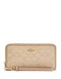 Coach Long Zip Around Wallet With Signature Canvas