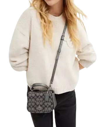 Coach Lysa Top Handle Bag In Signature Canvas