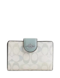 Coach Medium Corner Zip Wallet In Pretty Signature Canvas
