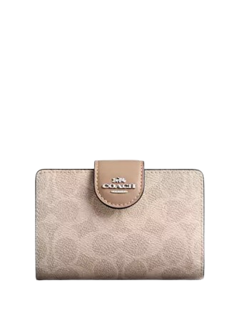 Coach Medium Corner Zip Wallet In Signature Canvas