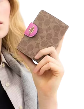 Coach Medium Corner Zip Wallet In Signature Canvas
