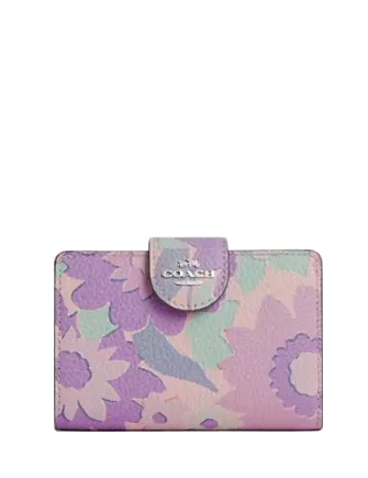 Coach Medium Corner Zip Wallet With Floral Print