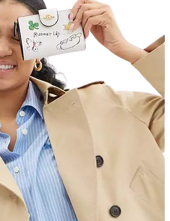 Coach Medium Corner Zip Wallet With Sketch Print
