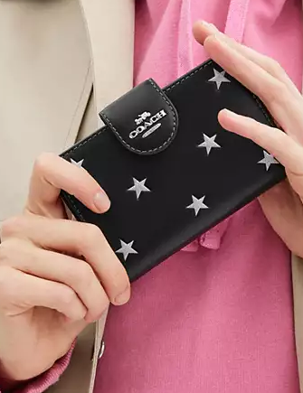 Coach Medium Corner Zip Wallet With Star Print
