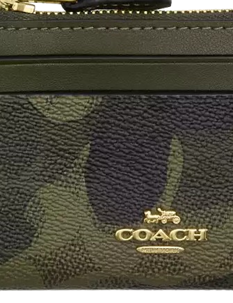 Coach Mini Skinny Id Case In Signature Camo Print