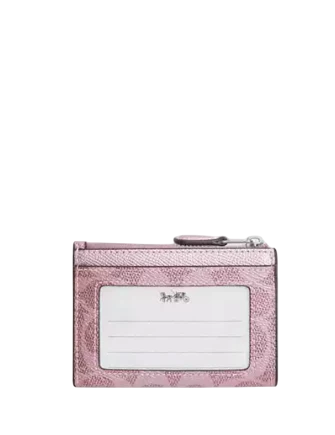 Coach Mini Skinny Id Case In Signature Canvas