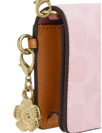Coach Mini Wallet On A Chain In Signature Canvas With Charms