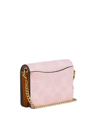 Coach Mini Wallet On A Chain In Signature Canvas With Charms