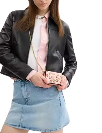Coach Mini Wallet On A Chain With Rosette Print