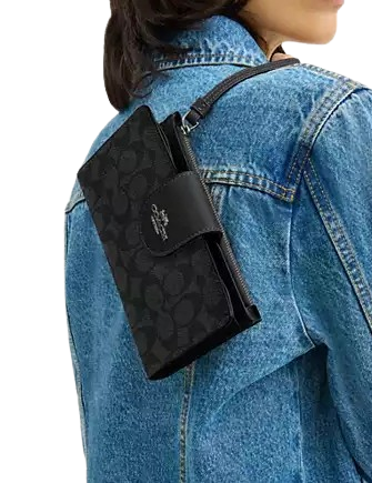 Coach Phone Wallet In Signature Canvas
