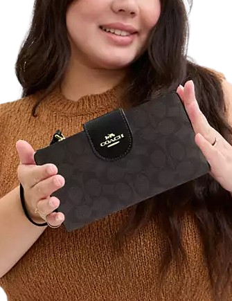 Coach Phone Wallet In Signature Canvas