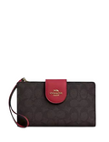Coach Phone Wallet In Signature Canvas