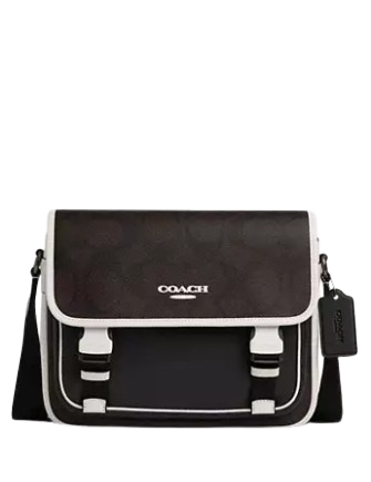 Coach Racer Messenger Bag In Blocked Signature Canvas