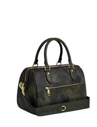 Coach Rowan Satchel Bag In Signature Camo Print