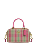 Coach Satchel Crossbody Bag With Plaid Print