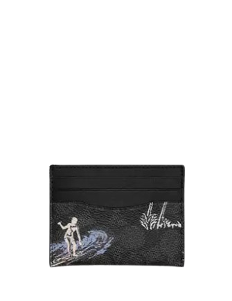 Coach Slim Id Card Case With Surf Print