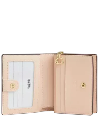 Coach Snap Wallet In Pretty Signature Canvas
