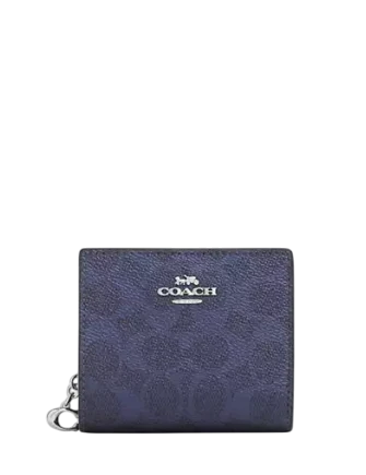 Coach Snap Wallet In Signature Canvas