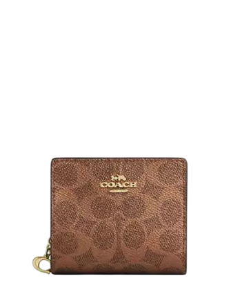 Coach Snap Wallet In Signature Canvas