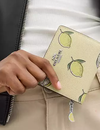 Coach Snap Wallet With Lemon Print
