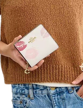 Coach Snap Wallet With Lips Print