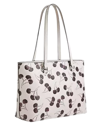 Coach Station Tote Bag With Cherry Print