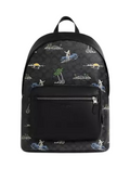 Coach West Backpack In Signature Canvas With Surf Print
