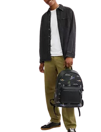 Coach West Backpack In Signature Canvas With Surf Print