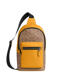 Coach West Pack In Colorblock Signature Canvas