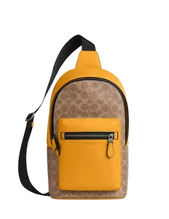 Coach West Pack In Colorblock Signature Canvas