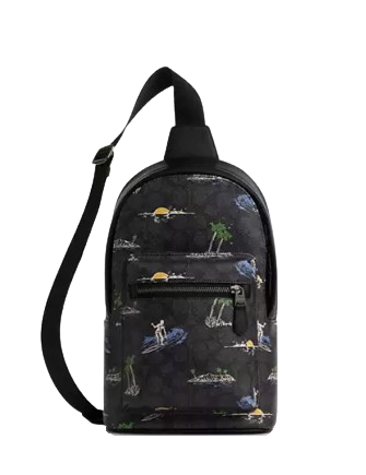 Coach West Pack In Signature Canvas With Surf Print