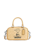 Coach X Peanuts Satchel Crossbody Bag In Signature Canvas With Charlie Brown