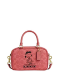 Coach X Peanuts Satchel Crossbody Bag In Signature Canvas With Lucy