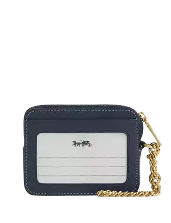 Coach Zip Card Case In Signature Denim