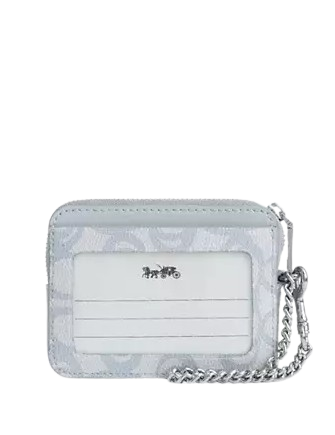 Coach Zip Card Case In Sketch Signature Canvas