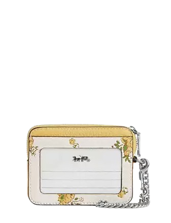 Coach Zip Card Case With Floral Print