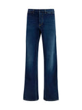 Gucci Men Cotton Jeans With Web Stripe