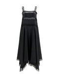 Ganni Women Silk Maxi Dress With Lace Details