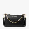 NWT Michael Kors Jet Set Medium Saffiano Leather Crossbody Bag In Black