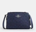 NWT Coach Gia Crossbody Bag In Signature Canvas In Metallic Navy