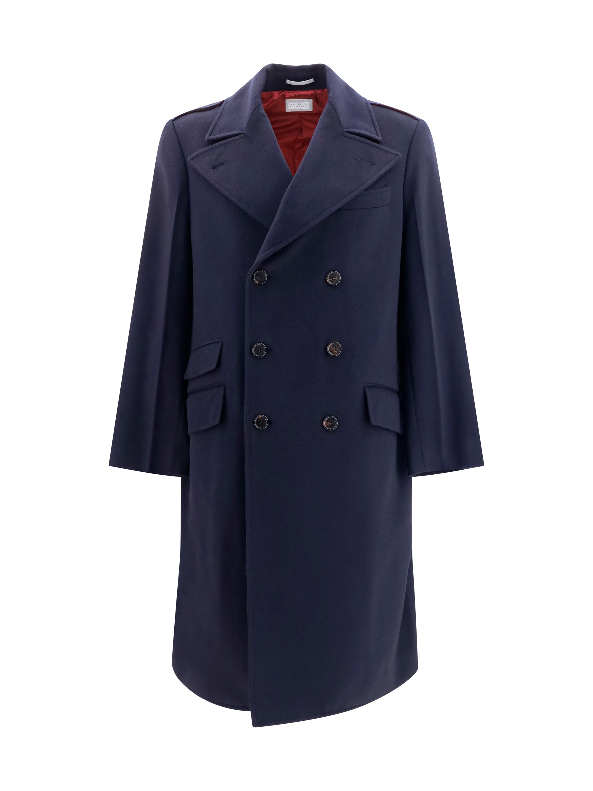 Brunello Cucinelli Men Double-Breasted Wool Coat